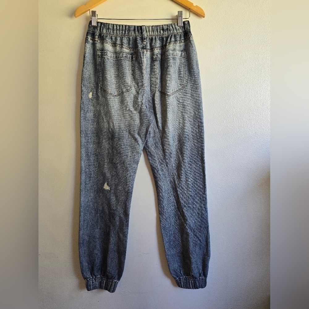 BLANK NYC, Girls' Yes Please Printed Jogger Pants, Faux Distressed Blue, Size XL - Picture 5 of 9